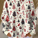 Irene | Hvid Juletræ Print Jumper