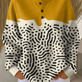 Freda | Sennepsfarvet Abstrakt Prikket Jumper